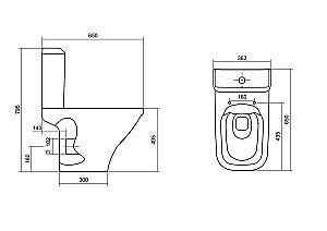 Унитаз-компакт Santek Лайн 1WH501573 безободковый, с бачком, с крышкой микролифт купить в интернет-магазине Sanbest