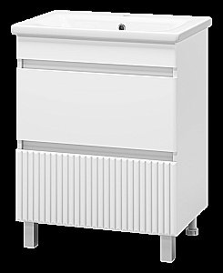 Тумба с раковиной Misty Мира - 65 П-Мир-01065-012Я белая для ванной в интернет-магазине Sanbest