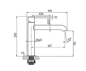 Смеситель для раковины Bronze de Luxe OMG! 9009GM графит матовый купить в интернет-магазине сантехники Sanbest