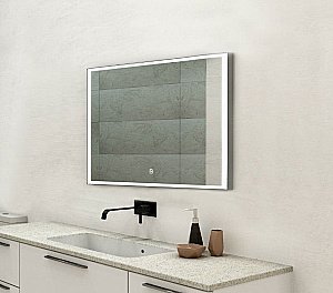 Зеркало с подсветкой ART&MAX AREZZO 120x80 хром в ванную от интернет-магазине сантехники Sanbest