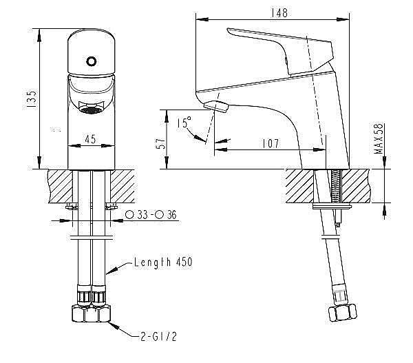 Смеситель для раковины Bravat Drop F14898BM-1 купить в интернет-магазине сантехники Sanbest