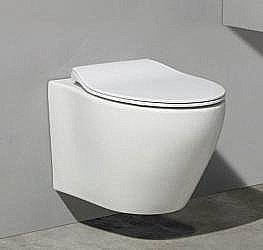 Унитаз подвесной Ceramalux CL-2101 белый, безободковый, с крышкой микролифт купить в интернет-магазине Sanbest