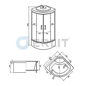 Душевая кабина Erlit Comfrot ER3508TP-C3-RUS 80x80 матовое стекло купить в интернет-магазине Sanbest