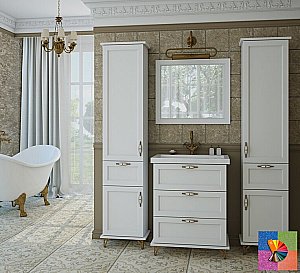 Тумба с раковиной Эстет Bali Classic 80 любой цвет тумбы и раковины с блестками под заказ для ванной в интернет-магазине Sanbest