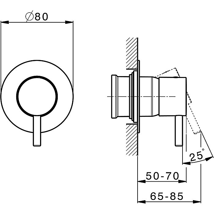 Смеситель для душа Cisal LESS NEW LN00300021 хром купить в интернет-магазине сантехники Sanbest