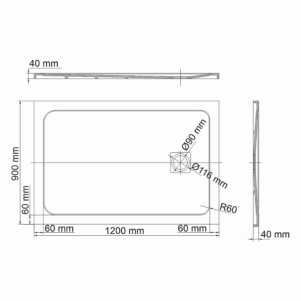 Душевой поддон WasserKRAFT Rhin 44T07 120х90 купить в интернет-магазине Sanbest