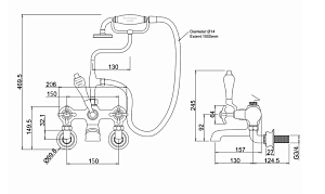 Смеситель для ванны Burlington Regent ANR17A-QT хром/ручки белые купить в интернет-магазине сантехники Sanbest