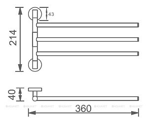 Полотенцедержатель Aquanet 264921 купить в интернет-магазине сантехники Sanbest