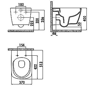 Унитаз подвесной Creavit Elegant EG321-34KK00E-0002 угольно-чёрный, безободковый, с функцией биде купить в интернет-магазине Sanbest