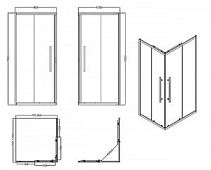 Душевой уголок Esbano ESF-90D1+120D2-CESOG-90D1-120D2-C 120x90 стекло прозрачное/профиль хром купить в интернет-магазине Sanbest