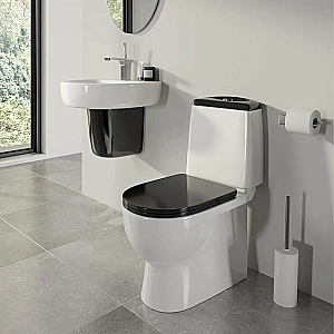 Унитаз-компакт Sanita luxe Best Comfort BSTSLCC06100522 с бачком, с крышкой микролифт, белый/черный купить в интернет-магазине Sanbest