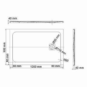 Душевой поддон WasserKRAFT Rhin 44T07 120х90 купить в интернет-магазине Sanbest