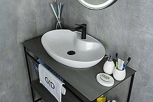 Раковина накладная Gid Lago 65 N9438 51151 белая купить в интернет-магазине Sanbest