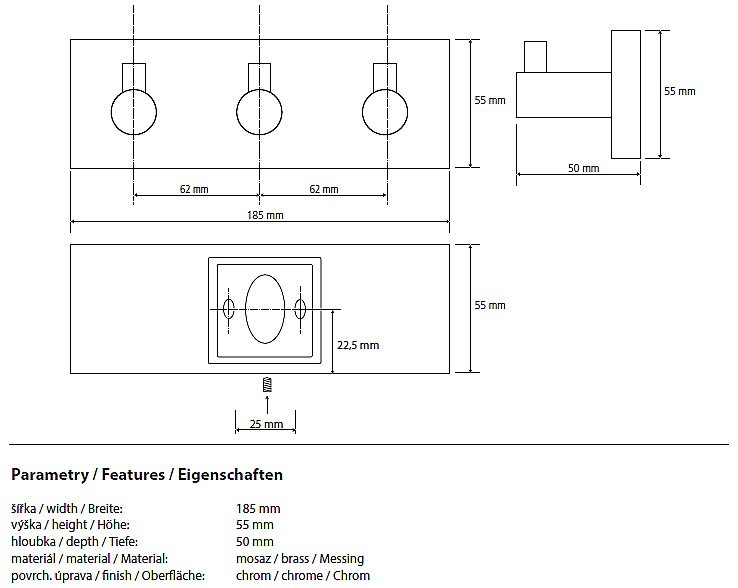 Крючок Bemeta Beta 132405232 купить в интернет-магазине сантехники Sanbest