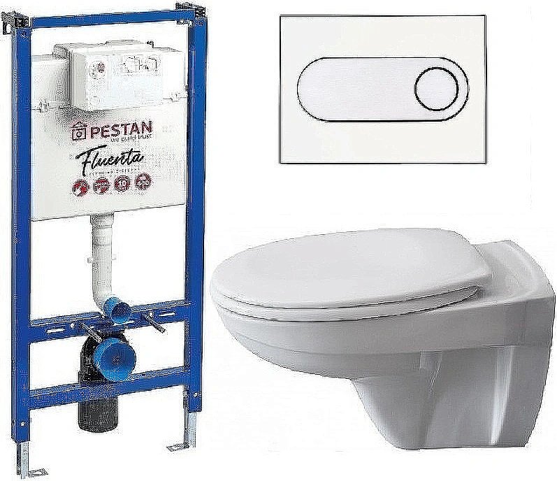 Унитаз с инсталляцией Pestan Fluenta Basic SET40006460OW с крышкой микролифт купить в интернет-магазине Sanbest