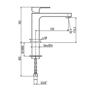 Смеситель для раковины Gattoni Kubik 2581/25C0 купить в интернет-магазине сантехники Sanbest