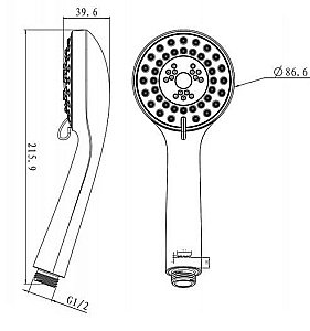 Душевая лейка Bravat ECO P70136CP-1-RUS купить в интернет-магазине сантехники Sanbest