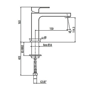 Смеситель для раковины Gattoni Kubik 2581/25C0 купить в интернет-магазине сантехники Sanbest
