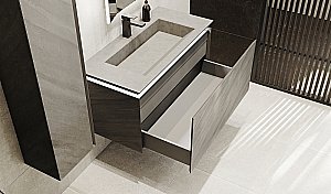 Тумба с раковиной Jorno Incline 100 бетон для ванной в интернет-магазине Sanbest