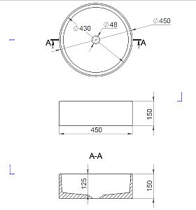 Раковина накладная Salini Armonia 02 130112SM 45 из искусственного камня S-Stone, белая матовая купить в интернет-магазине Sanbest