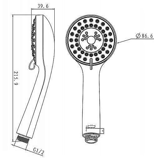 Душевая лейка Bravat ECO P70136CP-1-RUS купить в интернет-магазине сантехники Sanbest