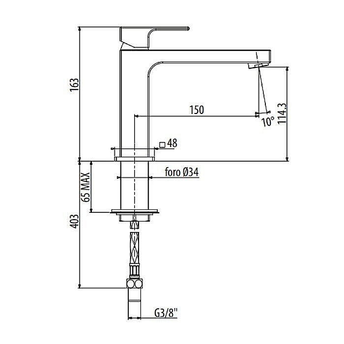 Смеситель для раковины Gattoni Kubik 2581/25C0 купить в интернет-магазине сантехники Sanbest