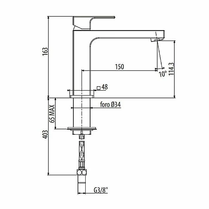 Смеситель для раковины Gattoni Kubik 2581/25C0 купить в интернет-магазине сантехники Sanbest
