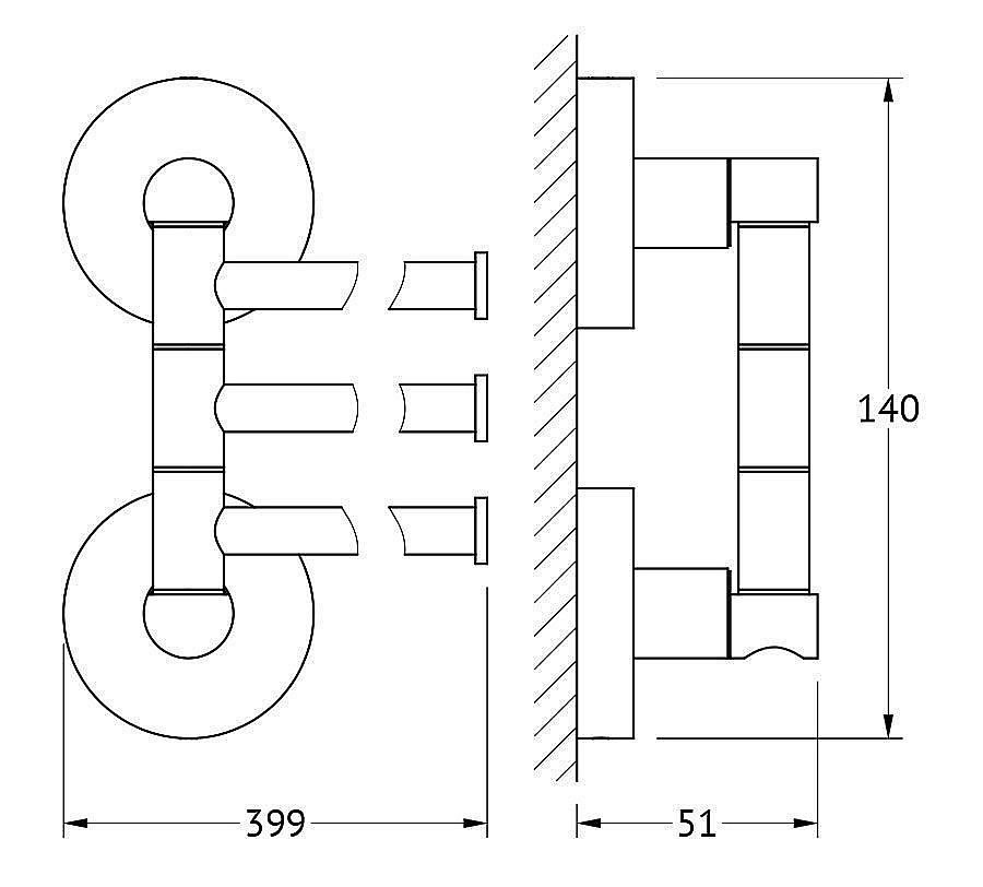 Полотенцедержатель тройной поворотный ARTWELLE Harmonie 40 HAR 024 купить в интернет-магазине сантехники Sanbest