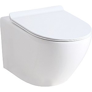 Унитаз подвесной Orange CI07-150W+APB144 безободковый, с крышкой микролифт, с инсталляцией, белый/кнопка черная купить в интернет-магазине Sanbest