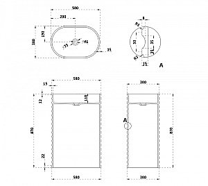 Раковина Abber Stein AS2550 белая матовая купить в интернет-магазине Sanbest