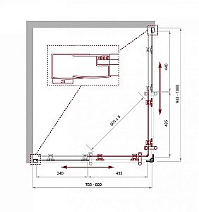 Душевой уголок BelBagno UNO-195-AH-2-100/80-CH-CR 100х80 стекло шиншилла/профиль хром купить в интернет-магазине Sanbest