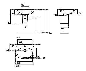 Раковина на пьедестале Ideal Standard Tesi 65 T351301 белая купить в интернет-магазине Sanbest