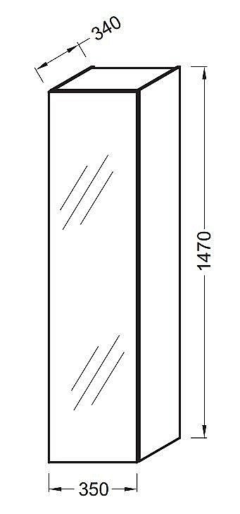Пенал Jacob Delafon ODEON UP EB873-N14 35 антрацит для ванной в интернет-магазине сантехники Sanbest