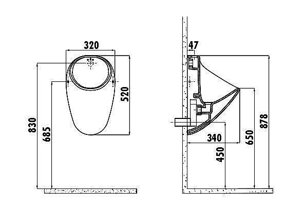 Писсуар с задней подачей воды CREAVIT TP635 купить в интернет-магазине Sanbest