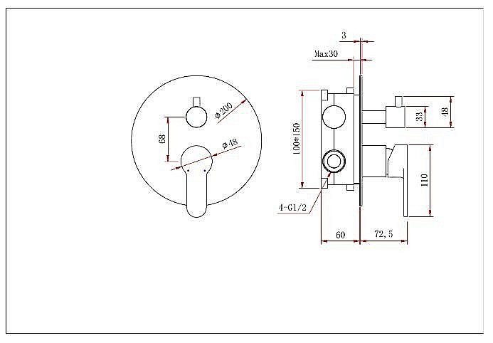 Душевая система Berges VENTAS 73003 хром купить в интернет-магазине сантехники Sanbest