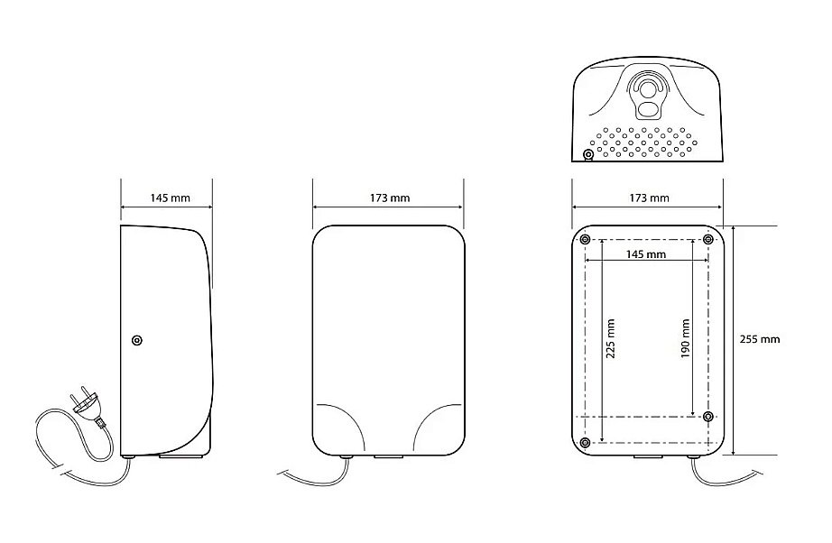 Автоматическая сушилка для рук Bemeta Hotel 924224130 черная купить в интернет-магазине сантехники Sanbest