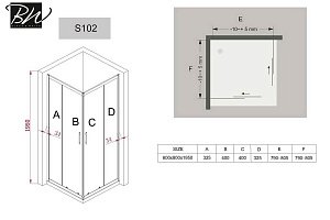 Душевой уголок Black & White Stellar Wind S102-900х900 купить в интернет-магазине Sanbest