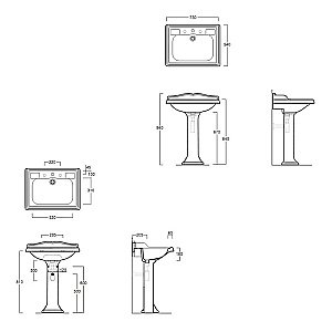 Раковина с пьедесталом SIMAS Arcade AR834 73  с 3 отверстиями под смеситель купить в интернет-магазине Sanbest