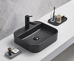 Раковина накладная Gid Geometrico 50 Bm9550 53364 черная матовая купить в интернет-магазине Sanbest