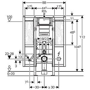 Система инсталляции для подвесного унитаза Geberit Duofix 111.375.00.5 купить в интернет-магазине сантехники Sanbest