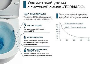 Унитаз подвесной CeramaLux TR5178 белый, безободковый, с крышкой микролифт, слив торнадо купить в интернет-магазине Sanbest