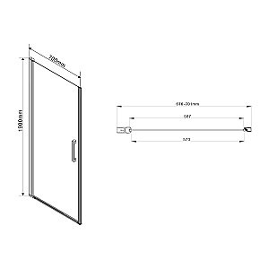 Душевая дверь без пристенного профиля Vincea Orta VDP-1O700CH 70 стекло шиншилла/профиль хром купить в интернет-магазине Sanbest