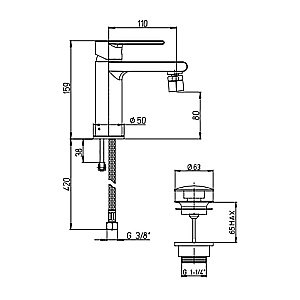 Смеситель для биде PAINI Ghibli 44CR306EFXTSR хром купить в интернет-магазине сантехники Sanbest