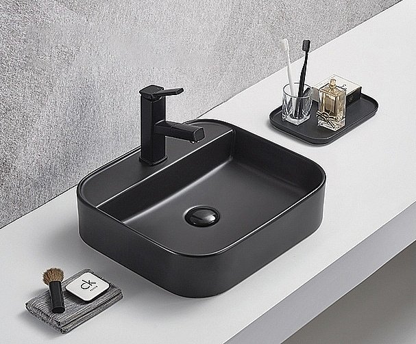 Раковина накладная Gid Geometrico 50 Bm9550 53364 черная матовая купить в интернет-магазине Sanbest
