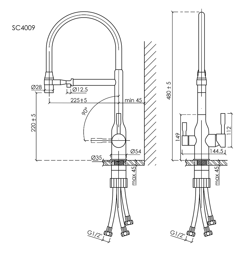 Смеситель для кухни Sancos Garda SC4009MB черный матовый купить в интернет-магазине сантехники Sanbest