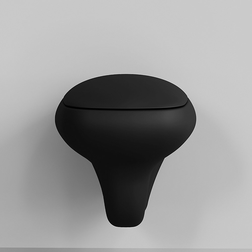 Унитаз подвесной Ambassador Diamond 123T20201R безободковый, черный матовый купить в интернет-магазине Sanbest