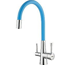 Смеситель для кухни Lemark Comfort LM3075C-SkyBlue хром/голубой купить в интернет-магазине сантехники Sanbest