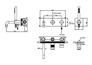Смеситель для ванны Boheme UNO 464-3-GM графит купить в интернет-магазине сантехники Sanbest