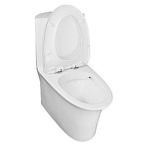 Унитаз моноблок Azario Luna AZ-1037 белый, безободковый, с крышкой микролифт купить в интернет-магазине Sanbest