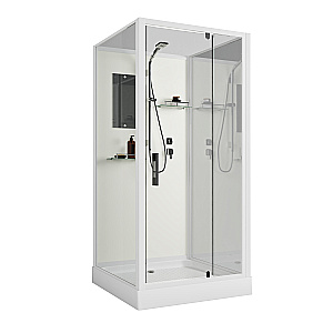 Душевая кабина Niagara Standart ST100/15Q/BK 100х100 стекло прозрачное/профиль белый купить в интернет-магазине Sanbest